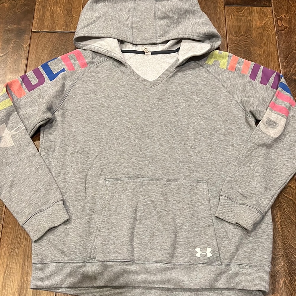 Under Armour girls youth XL, gray hoodie sweatshirt